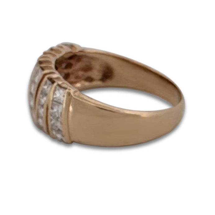 2.50ctw Princess Cut Natural Diamond Zigzag Design Cocktail Ring in 14k Yellow Gold