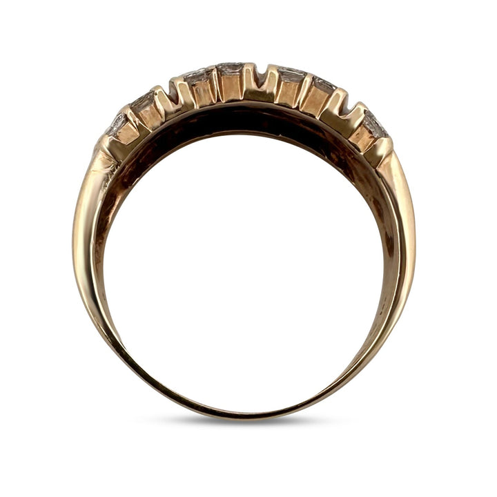 2.50ctw Princess Cut Natural Diamond Zigzag Design Cocktail Ring in 14k Yellow Gold