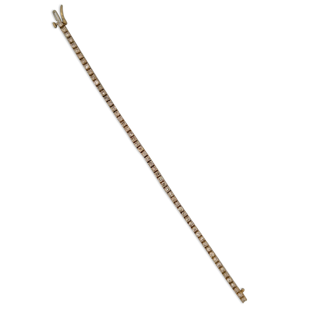 3.58ctw Round Brilliant Natural Diamond Tennis Bracelet in 14k Yellow Gold