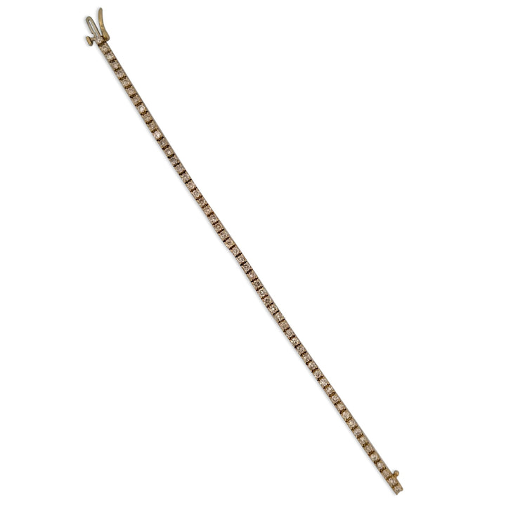 3.58ctw Round Brilliant Natural Diamond Tennis Bracelet in 14k Yellow Gold