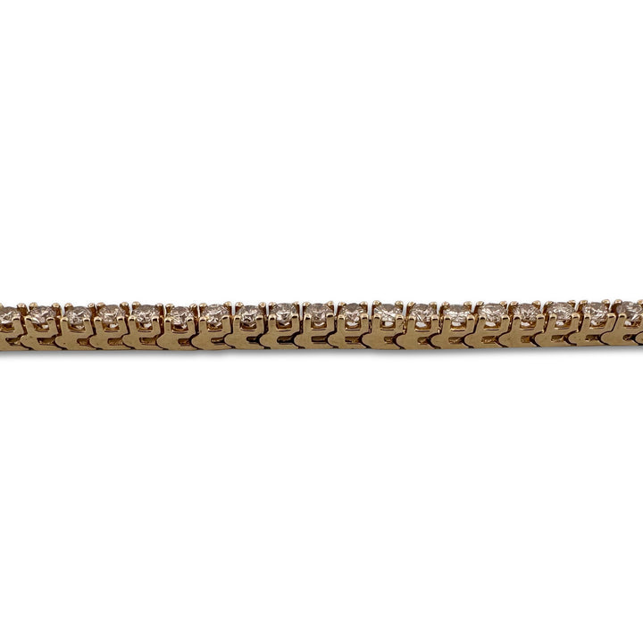 3.58ctw Round Brilliant Natural Diamond Tennis Bracelet in 14k Yellow Gold