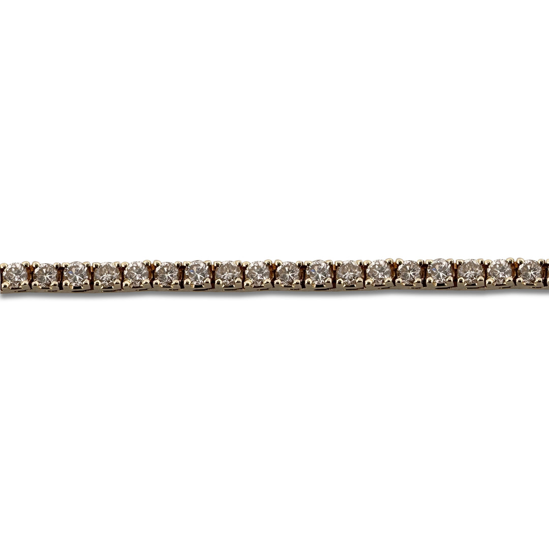 3.58ctw Round Brilliant Natural Diamond Tennis Bracelet in 14k Yellow Gold