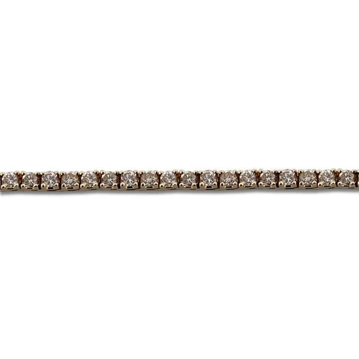 3.58ctw Round Brilliant Natural Diamond Tennis Bracelet in 14k Yellow Gold