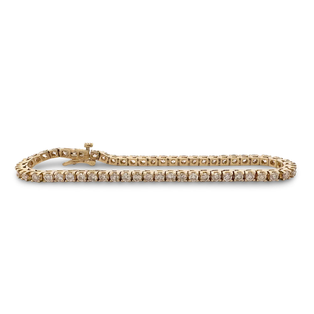 3.58ctw Round Brilliant Natural Diamond Tennis Bracelet in 14k Yellow Gold