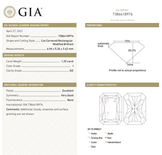 GIA Graded Radiant Cut & Round Brilliant Natural Diamond Halo Engagement Ring in 14k White Gold