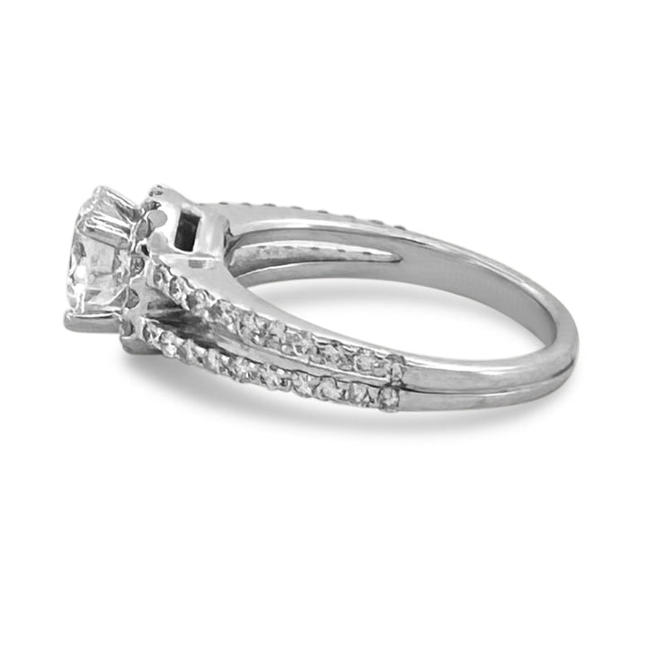 2.36ctw Round Brilliant Diamond Halo Engagement Ring in 18k White Gold