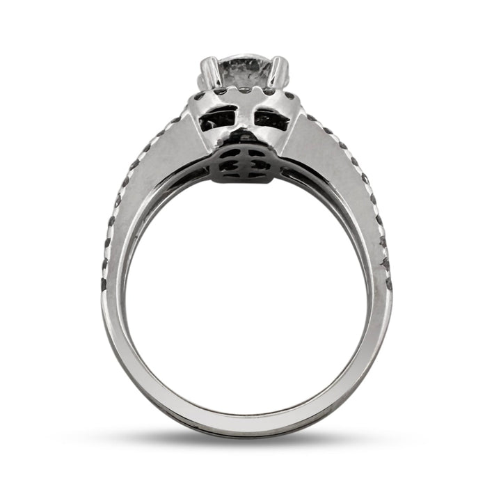 2.36ctw Round Brilliant Diamond Halo Engagement Ring in 18k White Gold