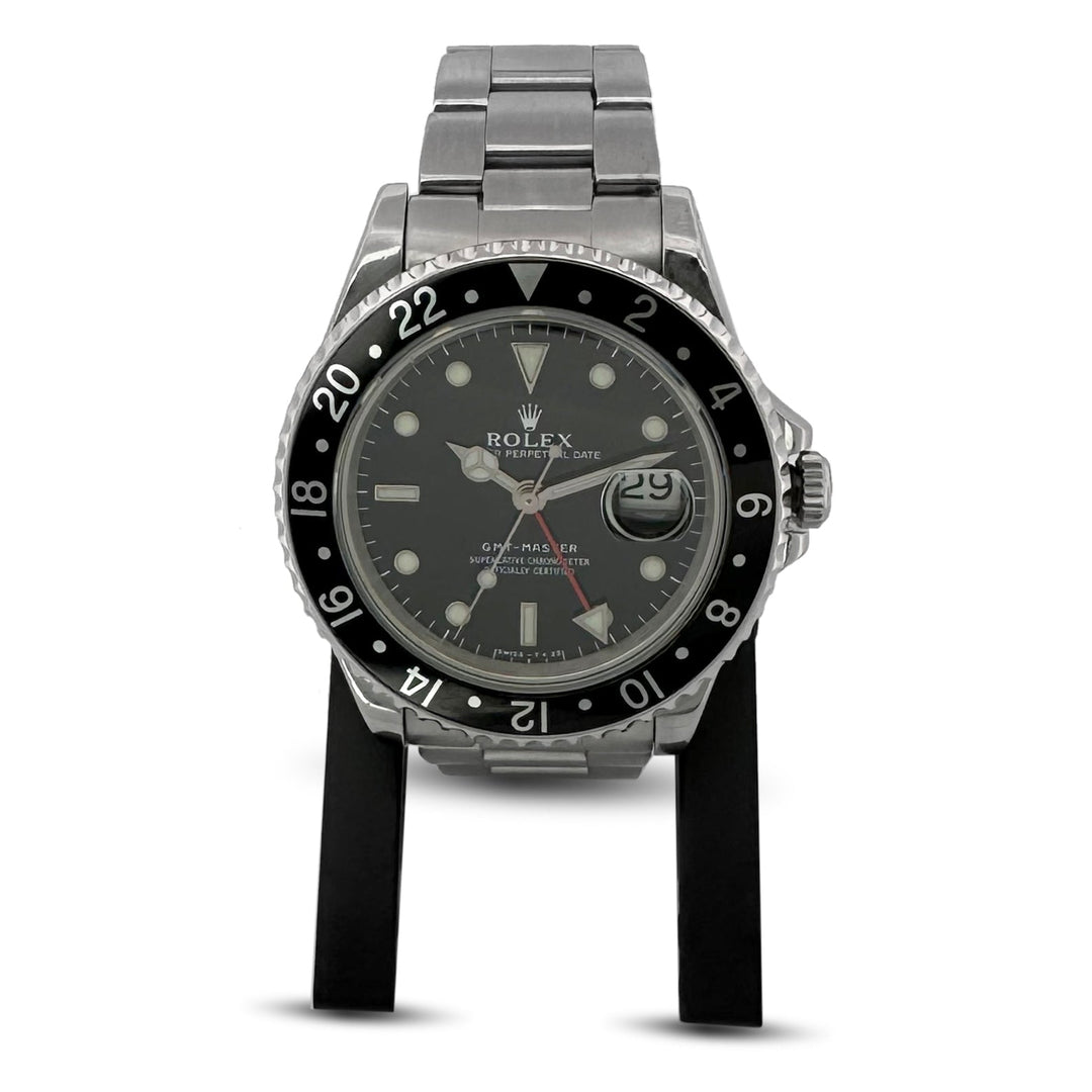 1991 Rolex GMT Master 40mm in All Black with Stainless Steel Oyster Band Watch