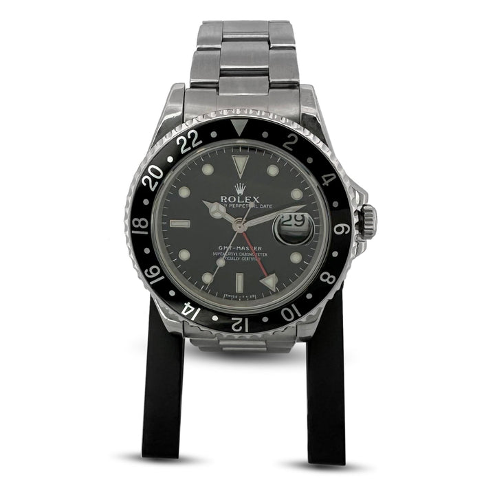 1991 Rolex GMT Master 40mm in All Black with Stainless Steel Oyster Band Watch