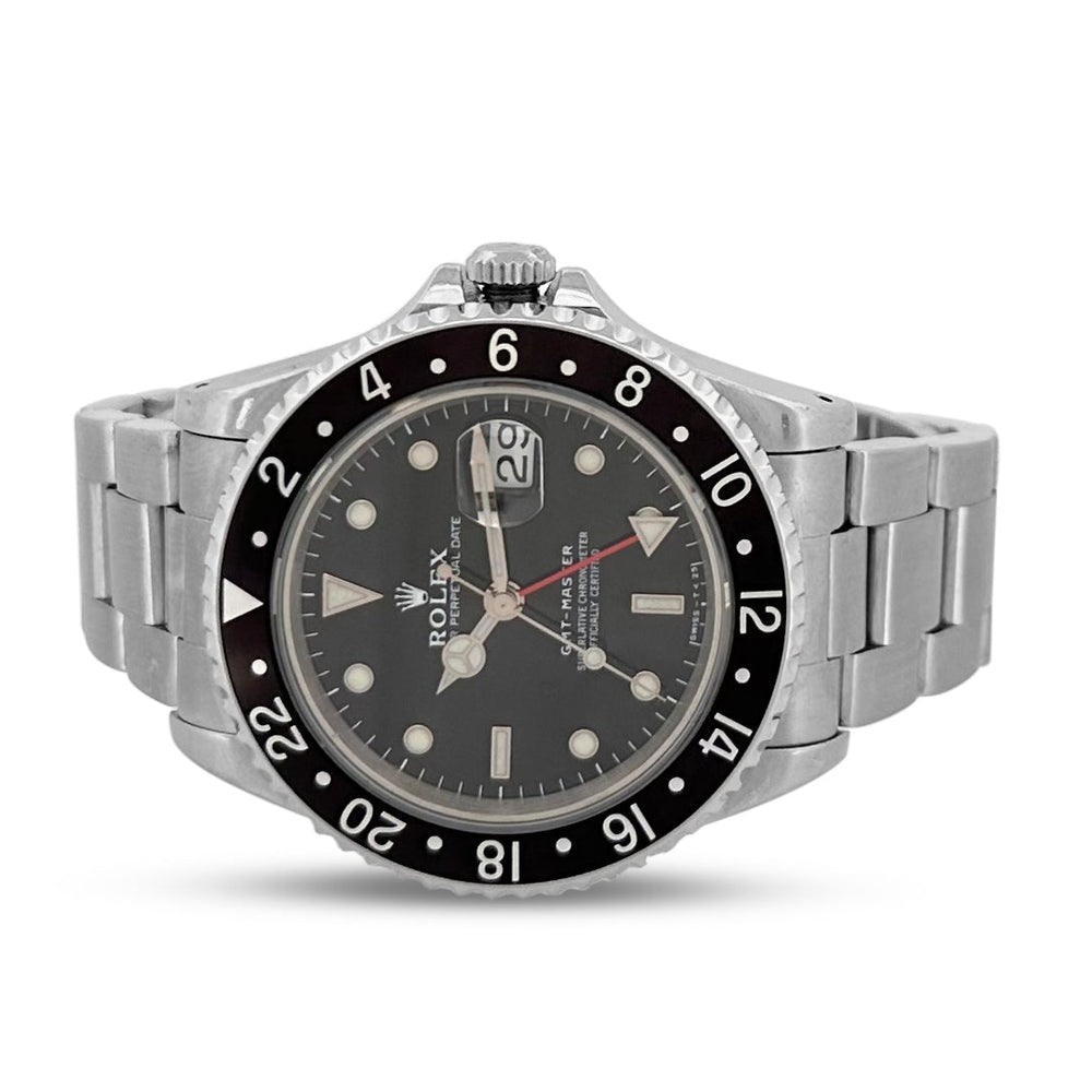 1991 Rolex GMT Master 40mm in All Black with Stainless Steel Oyster Band Watch