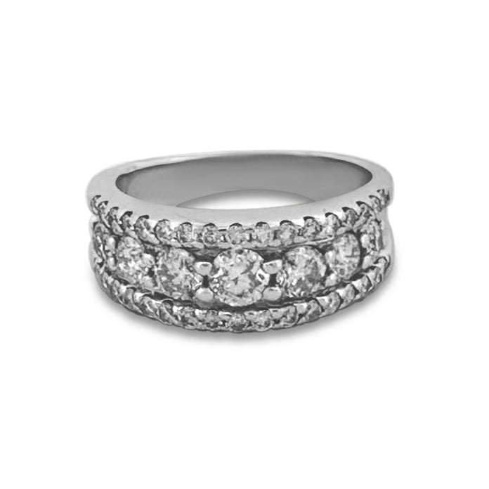 2ctw Round Brilliant Natural Diamond Band in 14k White Gold