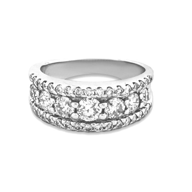 2ctw Round Brilliant Natural Diamond Band in 14k White Gold