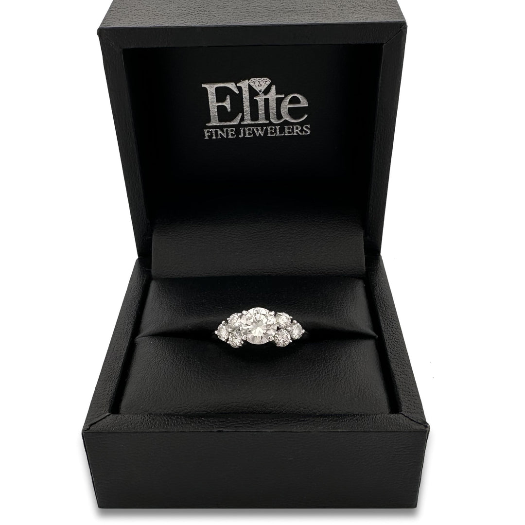 1.83ctw Round Brilliant Natural Diamond Engagement Ring in 14k White Gold