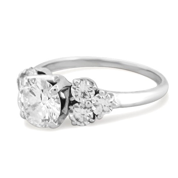 1.83ctw Round Brilliant Natural Diamond Engagement Ring in 14k White Gold