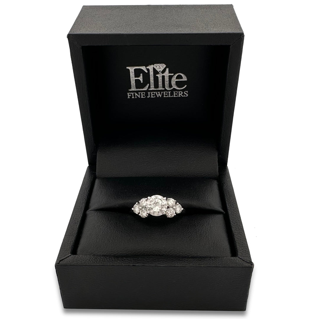 1.83ctw Round Brilliant Natural Diamond Engagement Ring in 14k White Gold