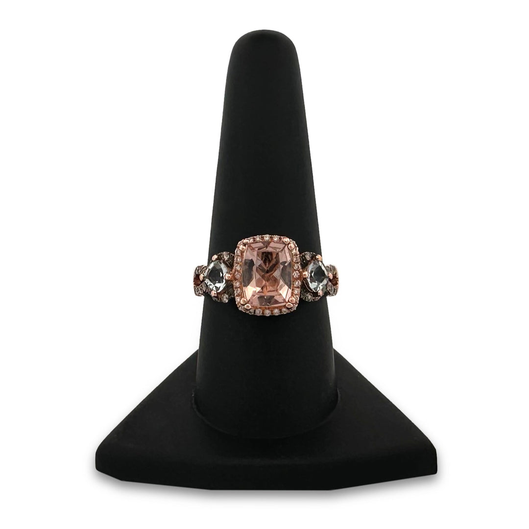 Morganite, Aquamarine & Diamond Cocktail Ring in 14k Rose Gold by Le Vian