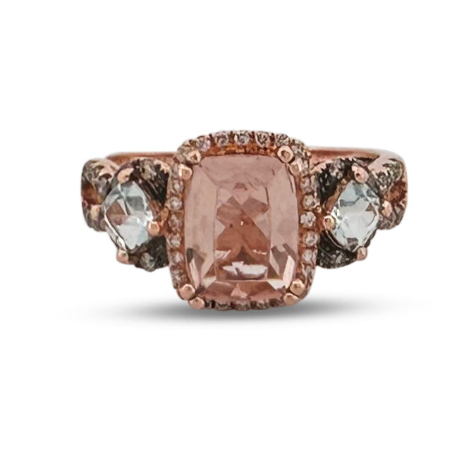 Morganite, Aquamarine & Diamond Cocktail Ring in 14k Rose Gold by Le Vian