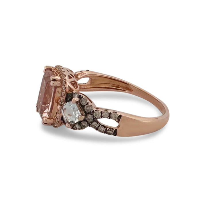 Morganite, Aquamarine & Diamond Cocktail Ring in 14k Rose Gold by Le Vian