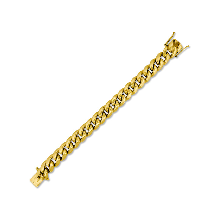 14mm Cuban Bracelet in Solid 14k Yellow Gold