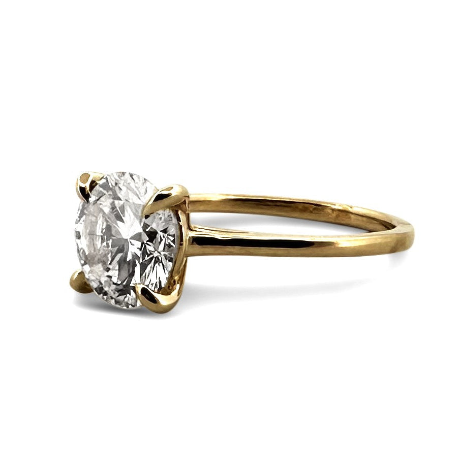GIA Graded 2.02ct Round Brilliant Diamond Solitaire Engagement Ring in 14k Yellow Gold