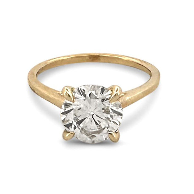 GIA Graded 2.02ct Round Brilliant Diamond Solitaire Engagement Ring in 14k Yellow Gold