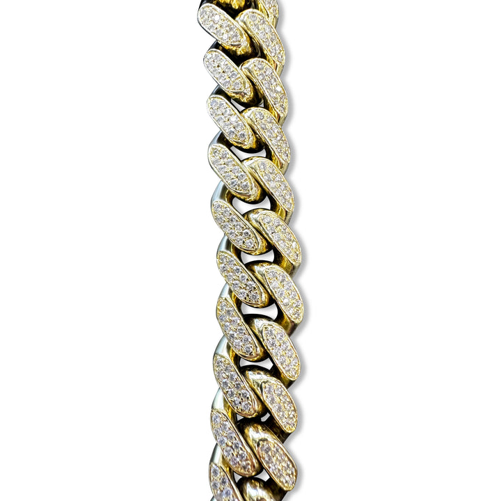 24ctw Diamond Cuban Necklace in 10k Yellow Gold