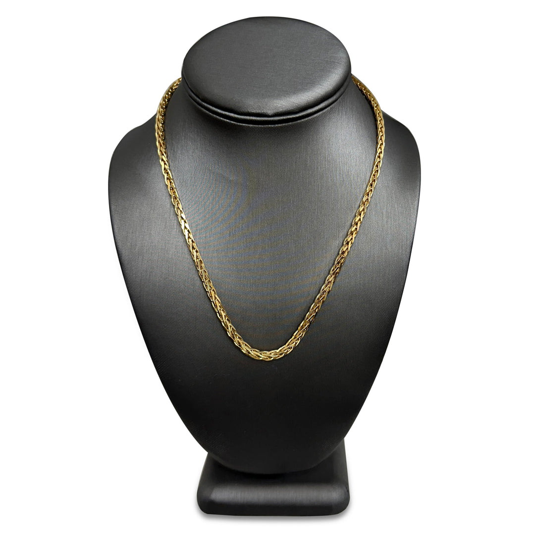 4mm Wheat Link 18" Chain Necklace in 14k Yellow Gold