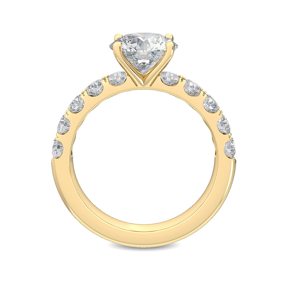 2.87ctw Round Brilliant Lab-Grown Diamond Engagement Ring in 14k Yellow Gold