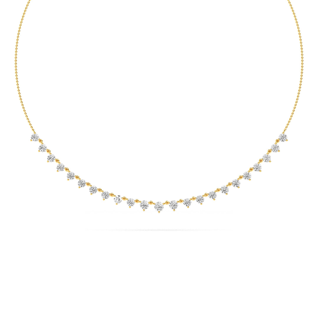 3.89ctw Round Brilliant Lab-Grown Diamond Necklace in 14k Yellow Gold