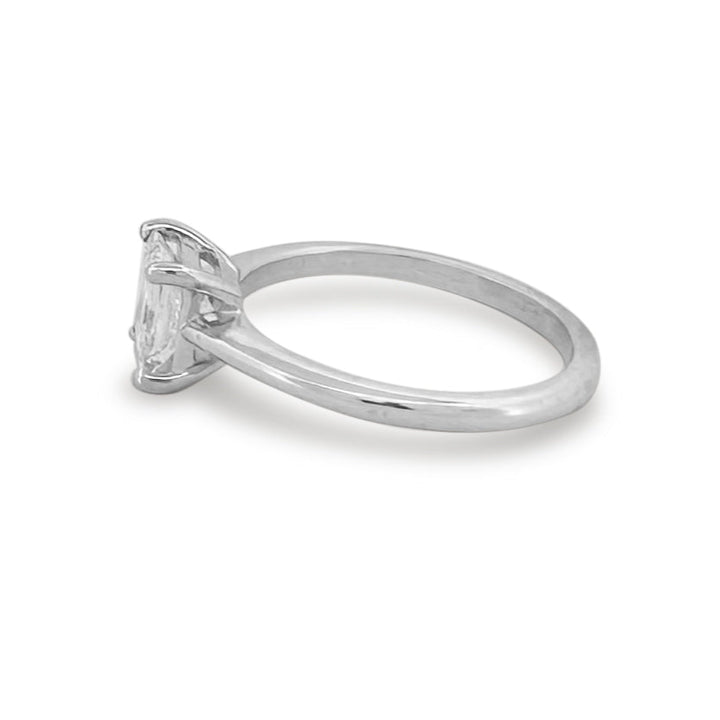 1.06cts Princess Cut Natural Diamond Solitaire Engagement Ring in 14k White Gold
