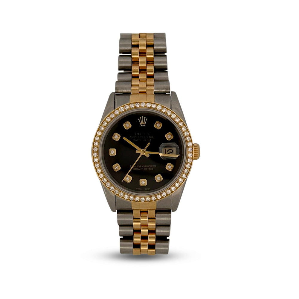 Rolex 36mm Two-tone 1995 Datejust with Diamonds Stainless Steel and 18k Yellow Gold Watch