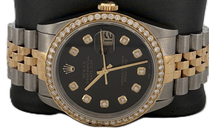 Rolex 36mm Two-tone 1995 Datejust with Diamonds Stainless Steel and 18k Yellow Gold Watch