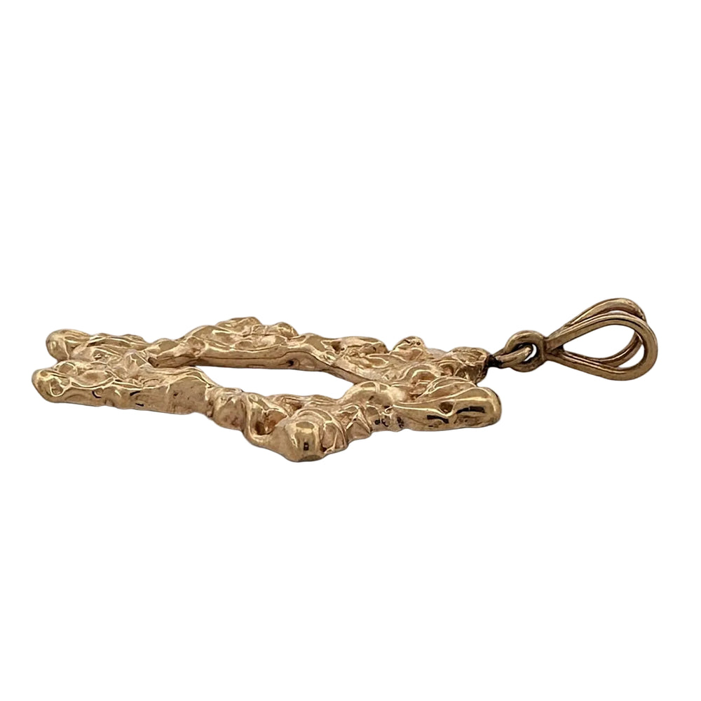 Star of David Organic Pendant in 14k Yellow Gold