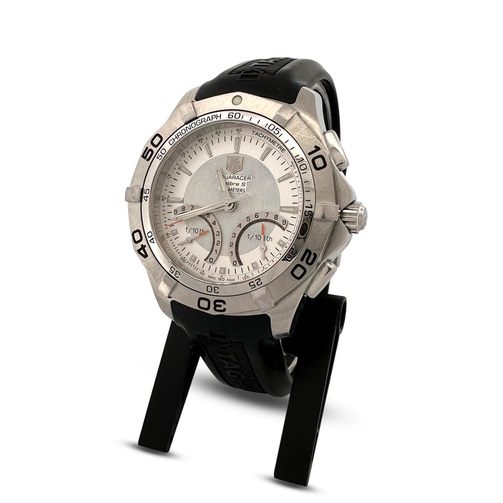 TAG Heuer Aquaracer Calibre S Quartz Stainless Steel Rubber Strap Watch