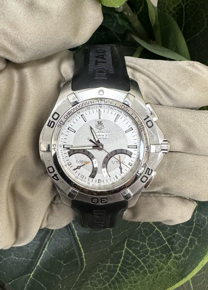TAG Heuer Aquaracer Calibre S Quartz Stainless Steel Rubber Strap Watch