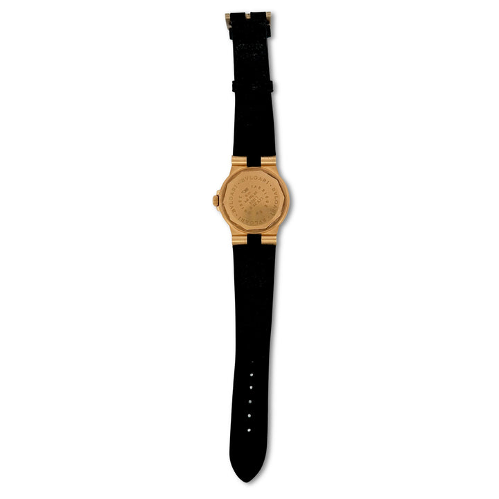 Bvlgari Diagono 18k Yellow Gold Automatic Leather Strap Watch