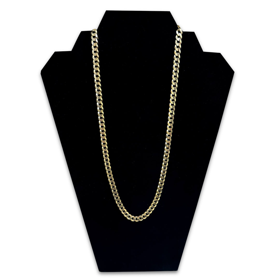 6.5mm Curb Link 22" Necklace in Solid 14k Yellow Gold