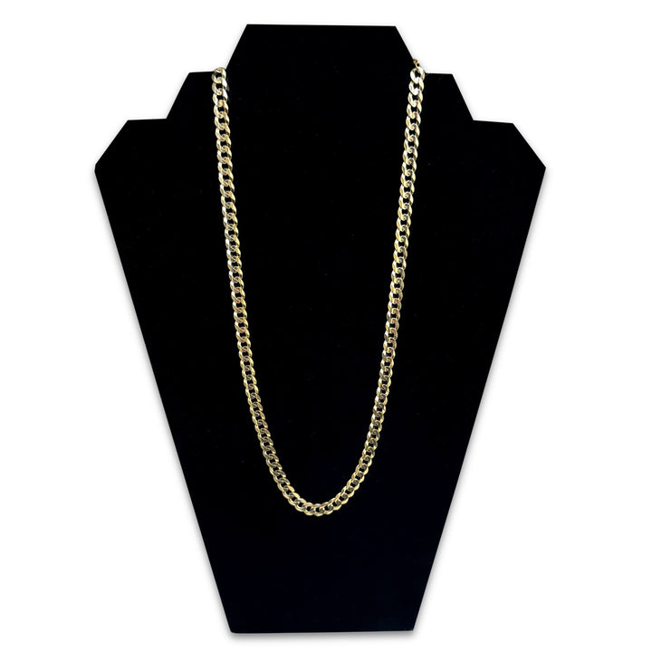 6.5mm Curb Link 22" Necklace in Solid 14k Yellow Gold