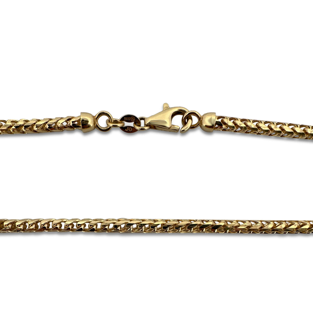 2.5mm Franco Link 20" Chain Necklace in 14k Yellow Gold