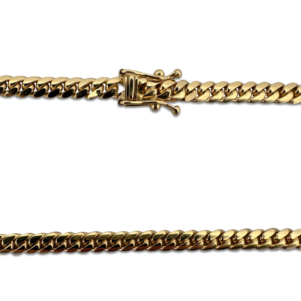4mm Cuban Link 24" Chain Necklace in 14k Yellow Gold