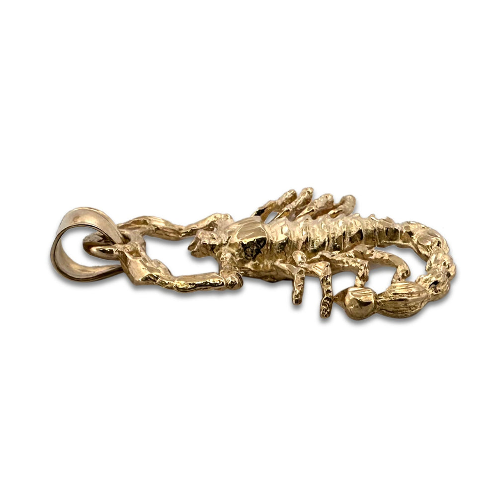 Scorpion Figural Pendant in 14k Yellow Gold