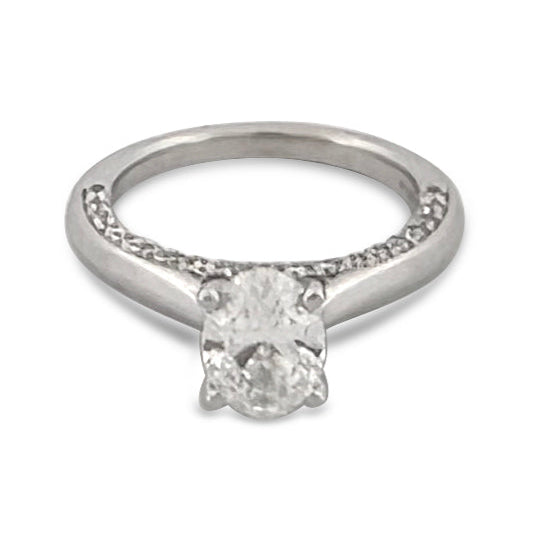 2.10ctw Oval With Round Brilliants Lab-Grown Diamond Engagement Ring in 14k White Gold