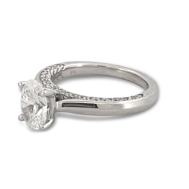 2.10ctw Oval With Round Brilliants Lab-Grown Diamond Engagement Ring in 14k White Gold