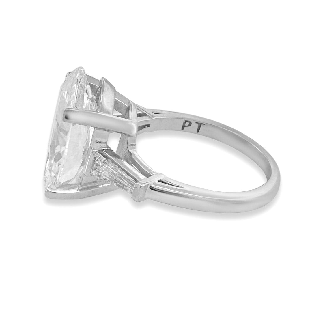 IGI Graded 5.08ct Oval Lab-Grown Diamond 3-Stone Engagement Ring in Platinum