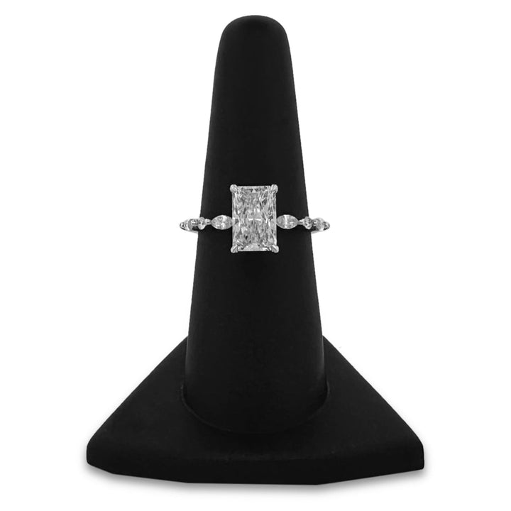 IGI Graded 2.29ctw Radiant Cut with Marquise & Round Lab-Grown Diamond Engagement Ring 14k White Gold