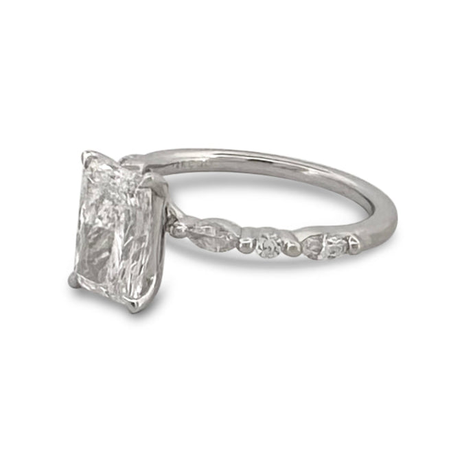 IGI Graded 2.29ctw Radiant Cut with Marquise & Round Lab-Grown Diamond Engagement Ring 14k White Gold