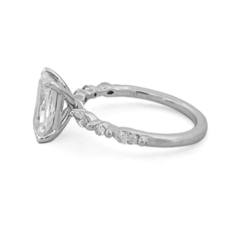 IGI Graded 2.29ctw Radiant Cut with Marquise & Round Lab-Grown Diamond Engagement Ring 14k White Gold