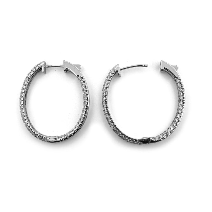 2.43ctw Round Brilliant Lab-Grown Diamond Inside-Out Hoop Earrings in 14kt White Gold