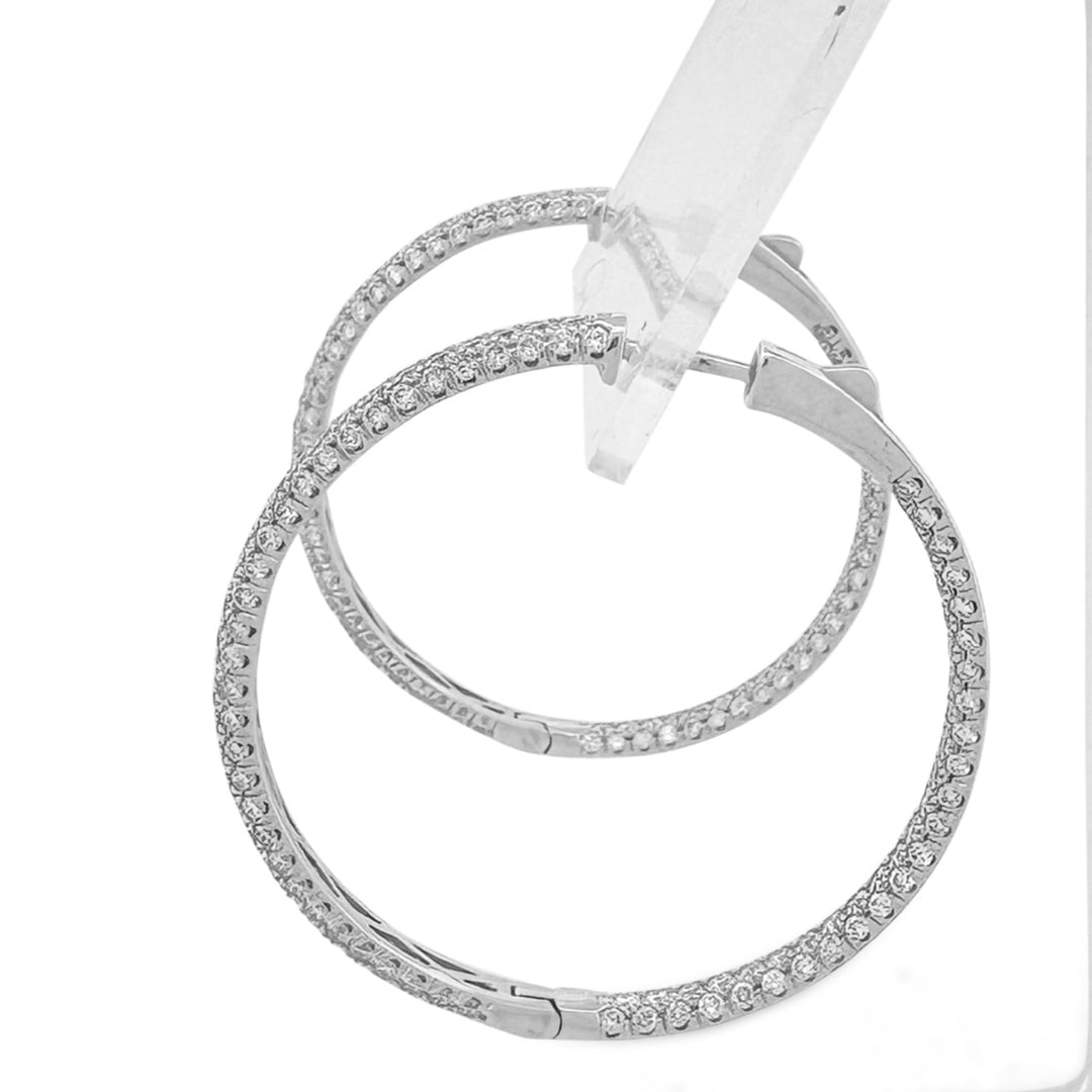 4ctw Lab-Grown Diamond Inside-Out Hoop Earrings in 14kt White Gold