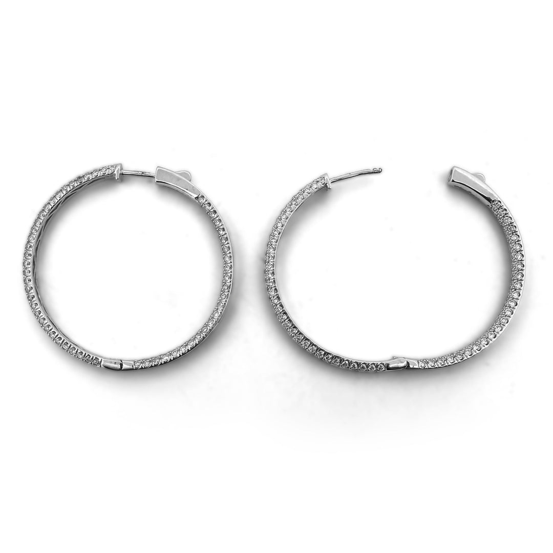 4ctw Lab-Grown Diamond Inside-Out Hoop Earrings in 14kt White Gold